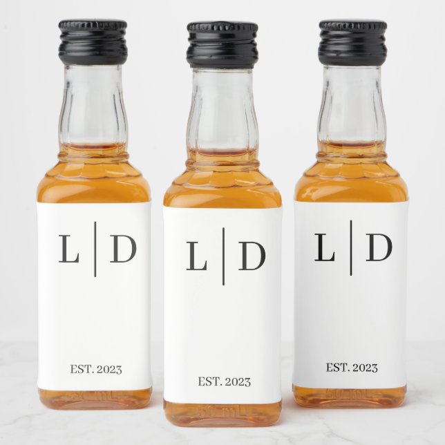 Étiquettes Pour Bouteilles De Liqueur Mariage personnalisé minimal et simple (Bouteilles)