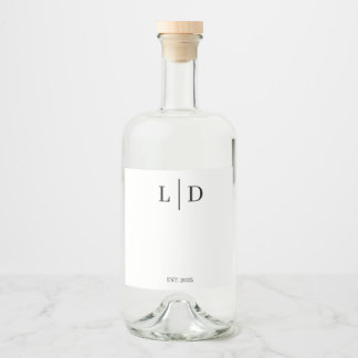 Étiquettes Pour Bouteilles De Liqueur Mariage personnalisé minimal et simple