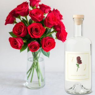 Étiquettes Pour Bouteilles De Liqueur Mariage Rose Gold d'Ivoire