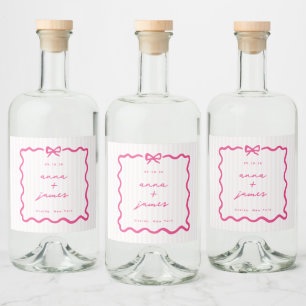 Étiquettes Pour Bouteilles De Liqueur Mariage rose Whimsical