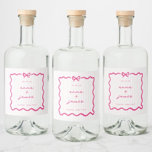 Étiquettes Pour Bouteilles De Liqueur Mariage rose Whimsical (Bouteilles)