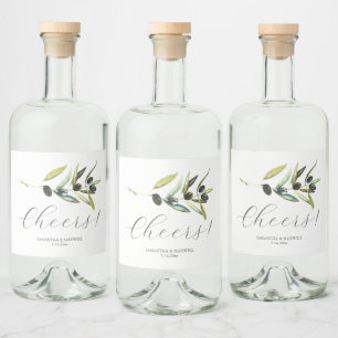 Étiquettes Pour Bouteilles De Liqueur Mariage Rustique Favorisant Décor De Table Olive