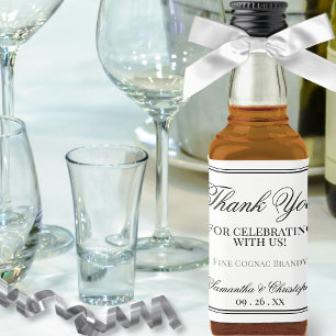Étiquettes Pour Bouteilles De Liqueur Mariage simple Elegance Merci Mini