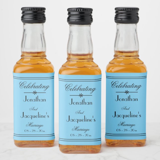 Étiquettes Pour Bouteilles De Liqueur Mariage simple moderne chic faveurs mignonne mini (Bouteilles)