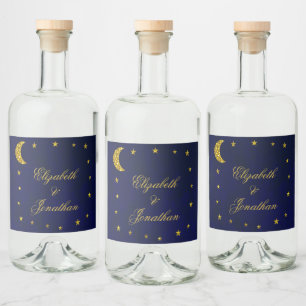 Étiquettes Pour Bouteilles De Liqueur Mariage sous le ciel nocturne céleste