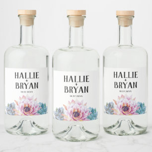 Étiquettes Pour Bouteilles De Liqueur Mariage Succulent