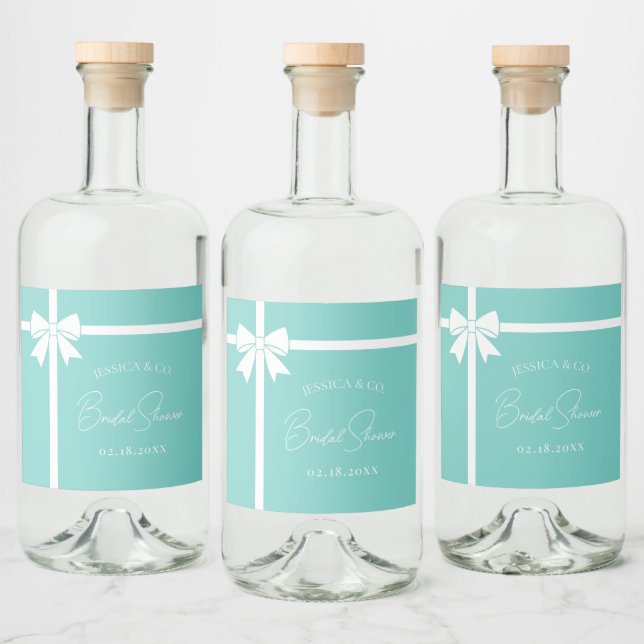 Étiquettes Pour Bouteilles De Liqueur Mariée & Co Elegant Ruban Blanc à Nœud Papillon En (Bouteilles)