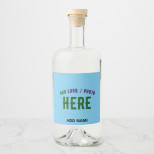 ÉTIQUETTES POUR BOUTEILLES DE LIQUEUR MARQUE VÉRIFIÉE BLEU CIEL SWAG MODERNE ÉLÉGANT SUR