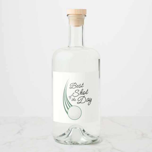 Étiquettes Pour Bouteilles De Liqueur Meilleur Tir de la Journée Cadeau de Golf (Devant)