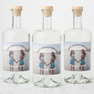 Étiquettes Pour Bouteilles De Liqueur Meilleurs amis pour toujours Photo personnalisée e