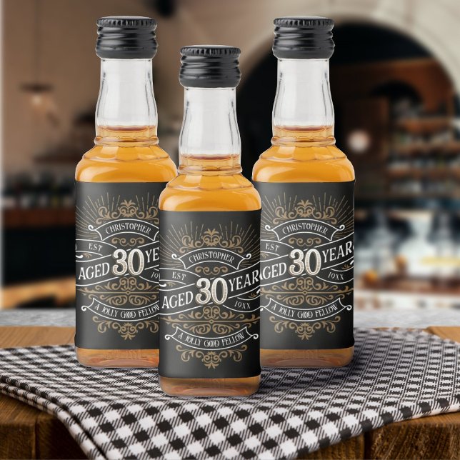 Étiquettes Pour Bouteilles De Liqueur Mens Funny Whiskey 30e anniversaire (Créateur téléchargé)