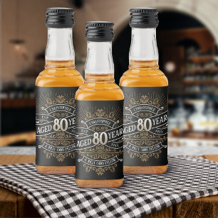Étiquettes Pour Bouteilles De Liqueur Mens Funny Whiskey 80e anniversaire