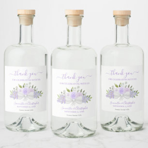 Étiquettes Pour Bouteilles De Liqueur Merci Mariage de bouquet d'aquarelle de lavande