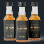 Étiquettes Pour Bouteilles De Liqueur Mini Mariage noir et or Las Vegas<br><div class="desc">Las Vegas Glam Mariage Personnalisé Gold & Black Mini Liquor Étiquette. Customisez avec vos noms et votre date.</div>