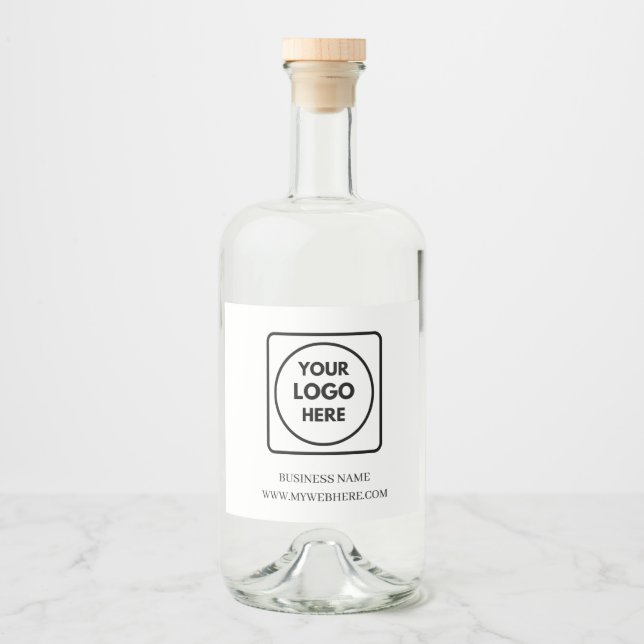 Étiquettes Pour Bouteilles De Liqueur Minimalist White Logo Business Promo QR label (Devant)