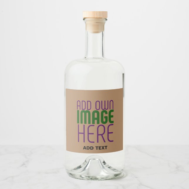 ÉTIQUETTES POUR BOUTEILLES DE LIQUEUR MODELE DE TEXTE D'IMAGE MARRON SIMPLE ÉDITABLE MOD (Devant)