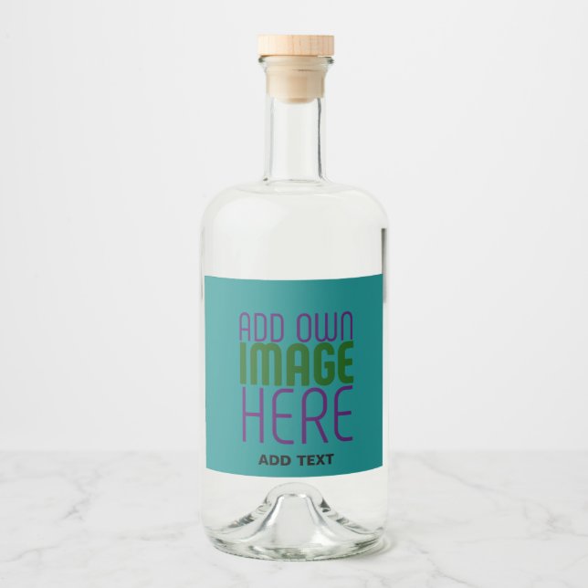 ÉTIQUETTES POUR BOUTEILLES DE LIQUEUR MODELE DE TEXTE D'IMAGE VERT SARCELLE ÉDITABLE MOD (Devant)