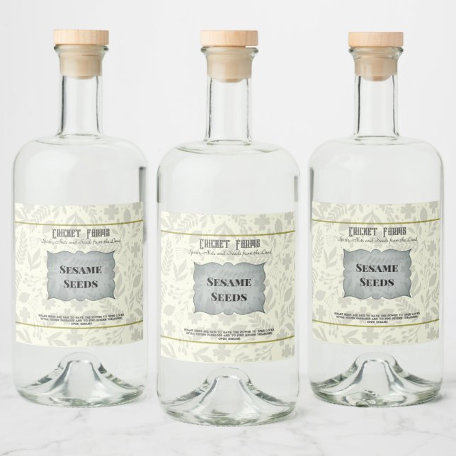 Étiquettes Pour Bouteilles De Liqueur Modèle personnalisé Pale Yellow Grey (Bouteilles)