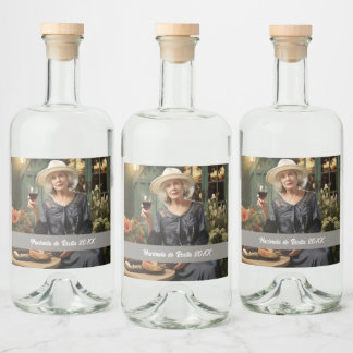 Étiquettes Pour Bouteilles De Liqueur Modèle photo personnalisé