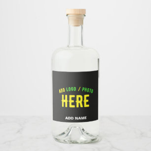 ÉTIQUETTES POUR BOUTEILLES DE LIQUEUR MODERNE ET MODERNE PERSONNALISABLE NOIR VÉRIFIÉ