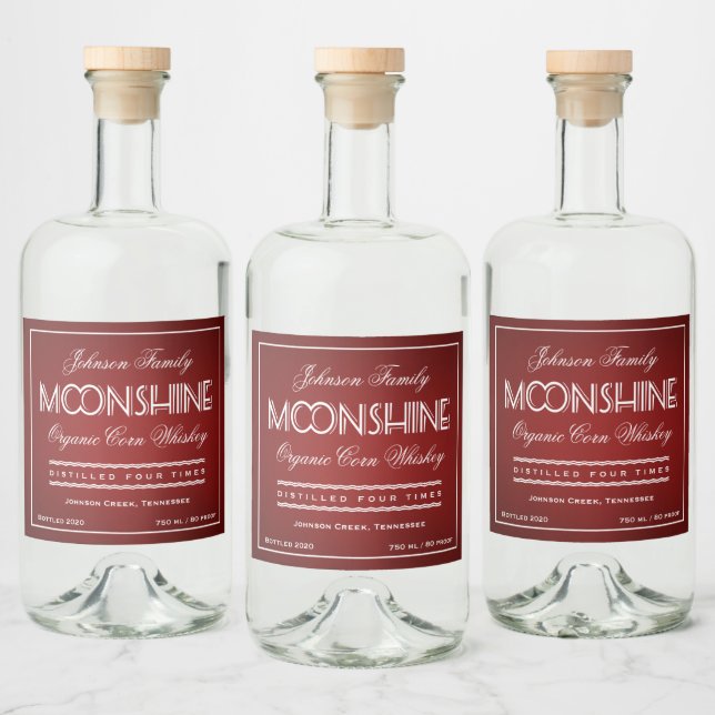Étiquettes Pour Bouteilles De Liqueur Moonshine Ruby Red (Bouteilles)