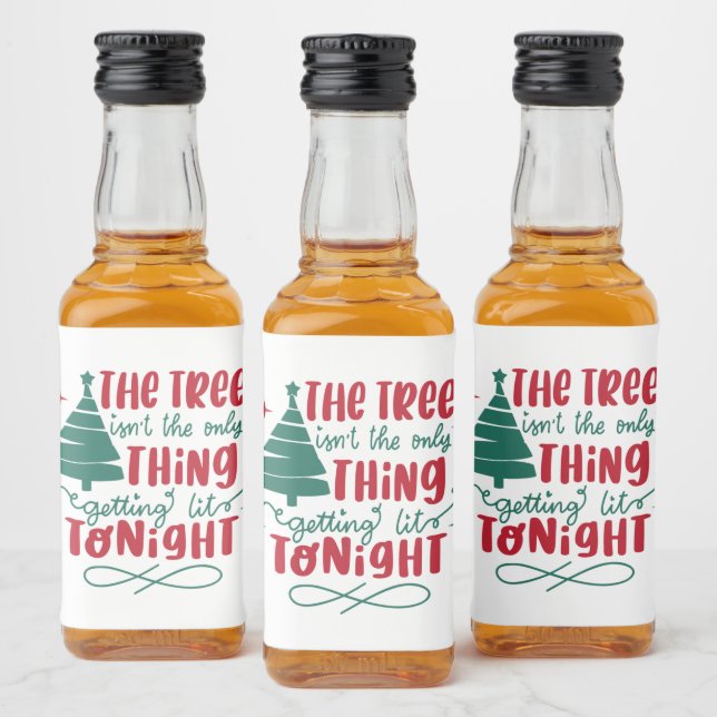 Étiquettes Pour Bouteilles De Liqueur mot d'art Noël éclairé (Bouteilles)