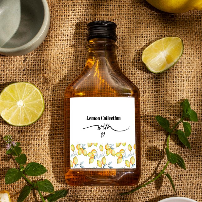Étiquettes Pour Bouteilles De Liqueur Motif citron (Créateur téléchargé)