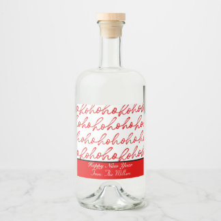 Étiquettes Pour Bouteilles De Liqueur Motif de Noël moderne rouge et blanc