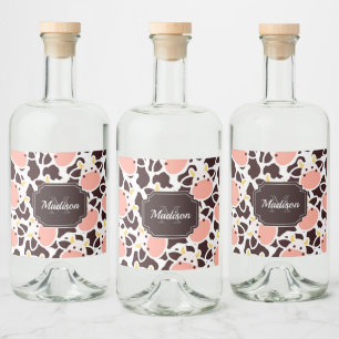 Étiquettes Pour Bouteilles De Liqueur Motif de vache mûre