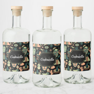 Étiquettes Pour Bouteilles De Liqueur Motif mexicain