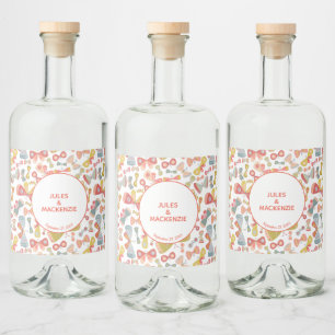 Étiquettes Pour Bouteilles De Liqueur Motif Pastel Graphic moderne