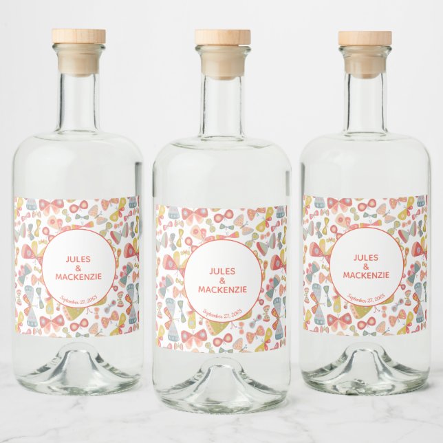 Étiquettes Pour Bouteilles De Liqueur Motif Pastel Graphic moderne (Bouteilles)