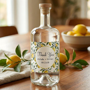 Étiquettes Pour Bouteilles De Liqueur Motif sans couture moderne aquarelle mariage citro