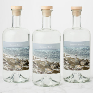 Étiquettes Pour Bouteilles De Liqueur Mouette et mer