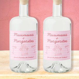 Étiquettes Pour Bouteilles De Liqueur Muumuus et Margaritas Rose et Rouge Enterrement de