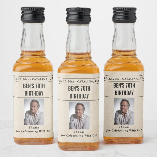 Étiquettes Pour Bouteilles De Liqueur Newspaper Birthday News Funny Humorous Men 70th (Bouteilles)