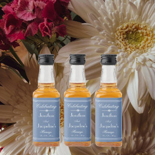 Étiquettes Pour Bouteilles De Liqueur Noms personnalisés mariages Dusty Blue Mini