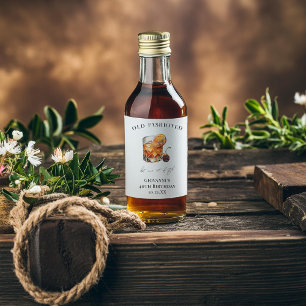 Étiquettes Pour Bouteilles De Liqueur "Old Fashioned" Cocktail Anniversaire