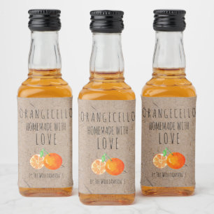 Étiquettes Pour Bouteilles De Liqueur Orangecello fait maison avec amour  Papier Kraft