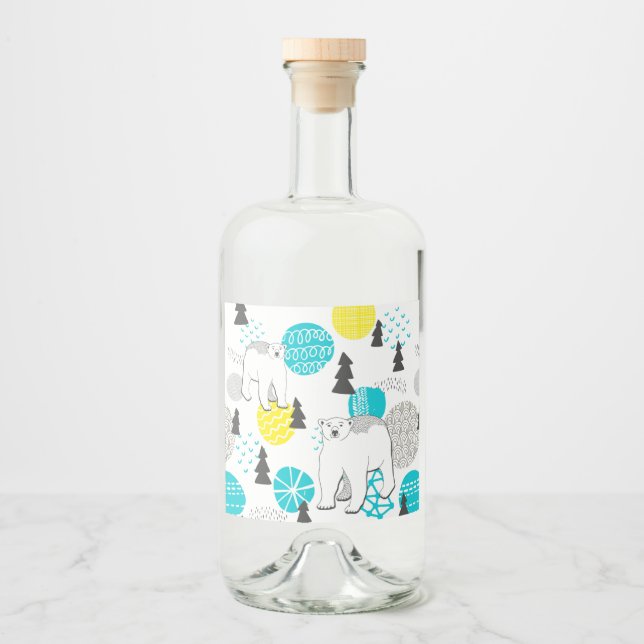 Étiquettes Pour Bouteilles De Liqueur Ours polaire (Devant)