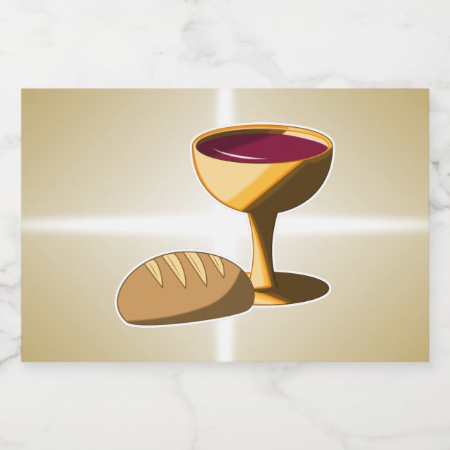Étiquettes Pour Bouteilles De Liqueur Pain et vin La Dernière communion de Pâques (Étiquettes simples)