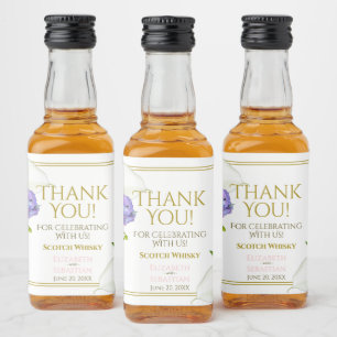 Étiquettes Pour Bouteilles De Liqueur Pastel Floral Mariage Merci Mini
