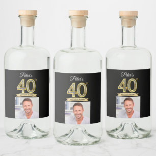 Étiquettes Pour Bouteilles De Liqueur Personnalisé 40e anniversaire de fête Mini Liquor