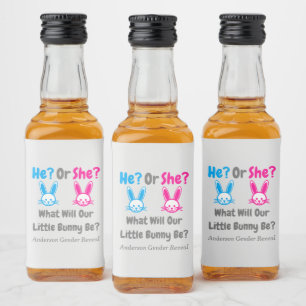 Étiquettes Pour Bouteilles De Liqueur Petit Bunny Gender Reveal
