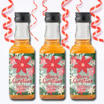 Étiquettes Pour Bouteilles De Liqueur Poinsettia Floral Fête Noël Personnalisé Mini<br><div class="desc">Des poinsettias élégantes en rouge et en ivoire, en baies et en feuille et votre accueil et personnalisation en lettrage chic, ces étiquettes MINI LIQUOR sont parfaits pour mettre sur vos bouteilles pour servir à votre dîner de Noël ou pour offrir des cadeaux. Le poinsettia rouge est imprimé sur le...</div>