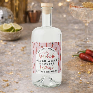 Étiquettes Pour Bouteilles De Liqueur Poivre Rouge Piquant Chaud Plus Sage Personnalisé