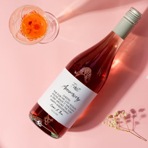Étiquettes Pour Bouteilles De Liqueur Premier Anniversaire Pour L'Engagement Des Couples