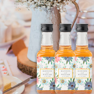 Étiquettes Pour Bouteilles De Liqueur Printemps Boho Chic Verdure Fleur sauvage Mariage