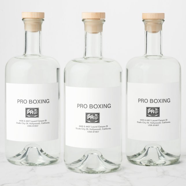 ÉTIQUETTES POUR BOUTEILLES DE LIQUEUR PRO BOXING (Bouteilles)