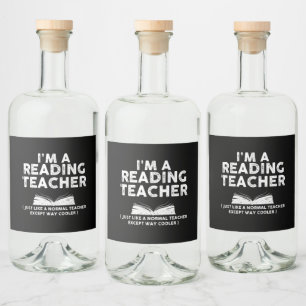 Étiquettes Pour Bouteilles De Liqueur Professeur de lecture - Je suis professeur de lect